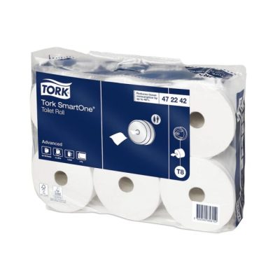 Hârtie igienică, Tork, SmartOne Advanced, 2 straturi, albă, 207m/rolă (6 role/bax), T8 - 472242